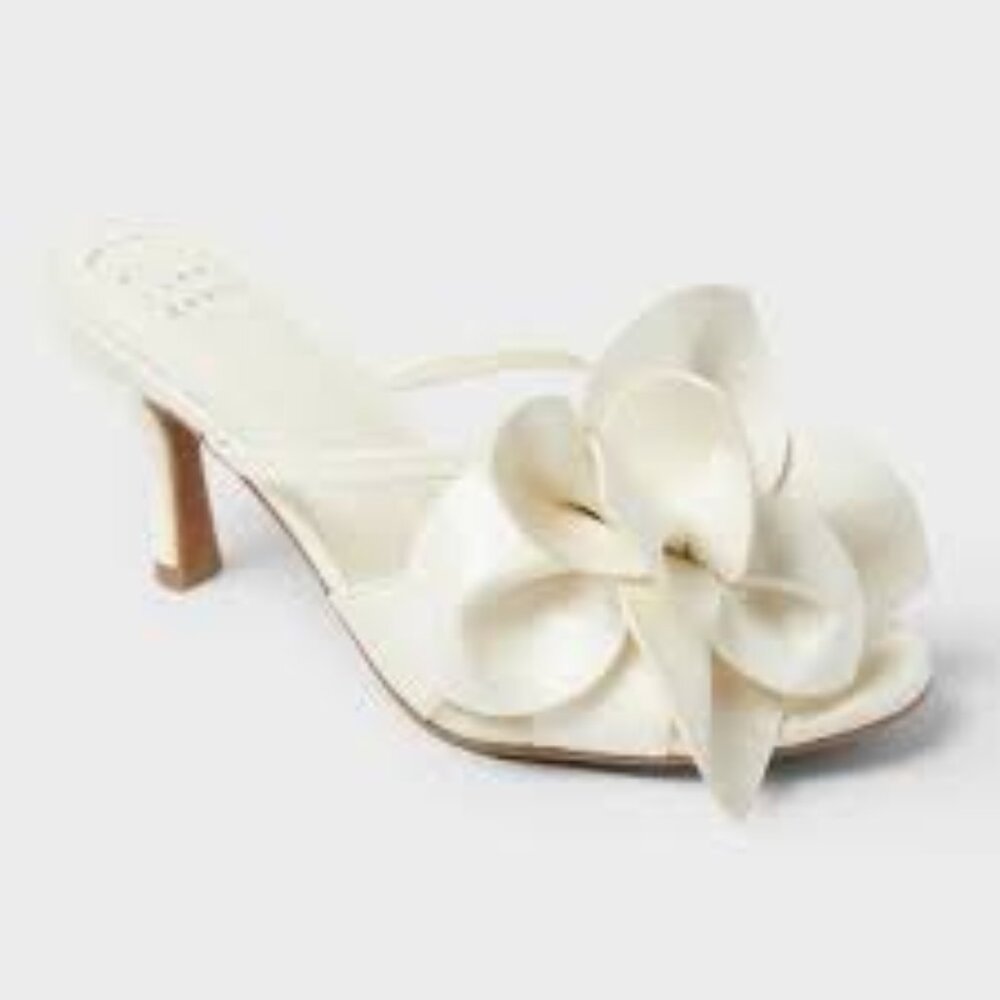 Women's Lillian Flower Mule Heels with Memory Foam Insole - A New Day~8~NIB!